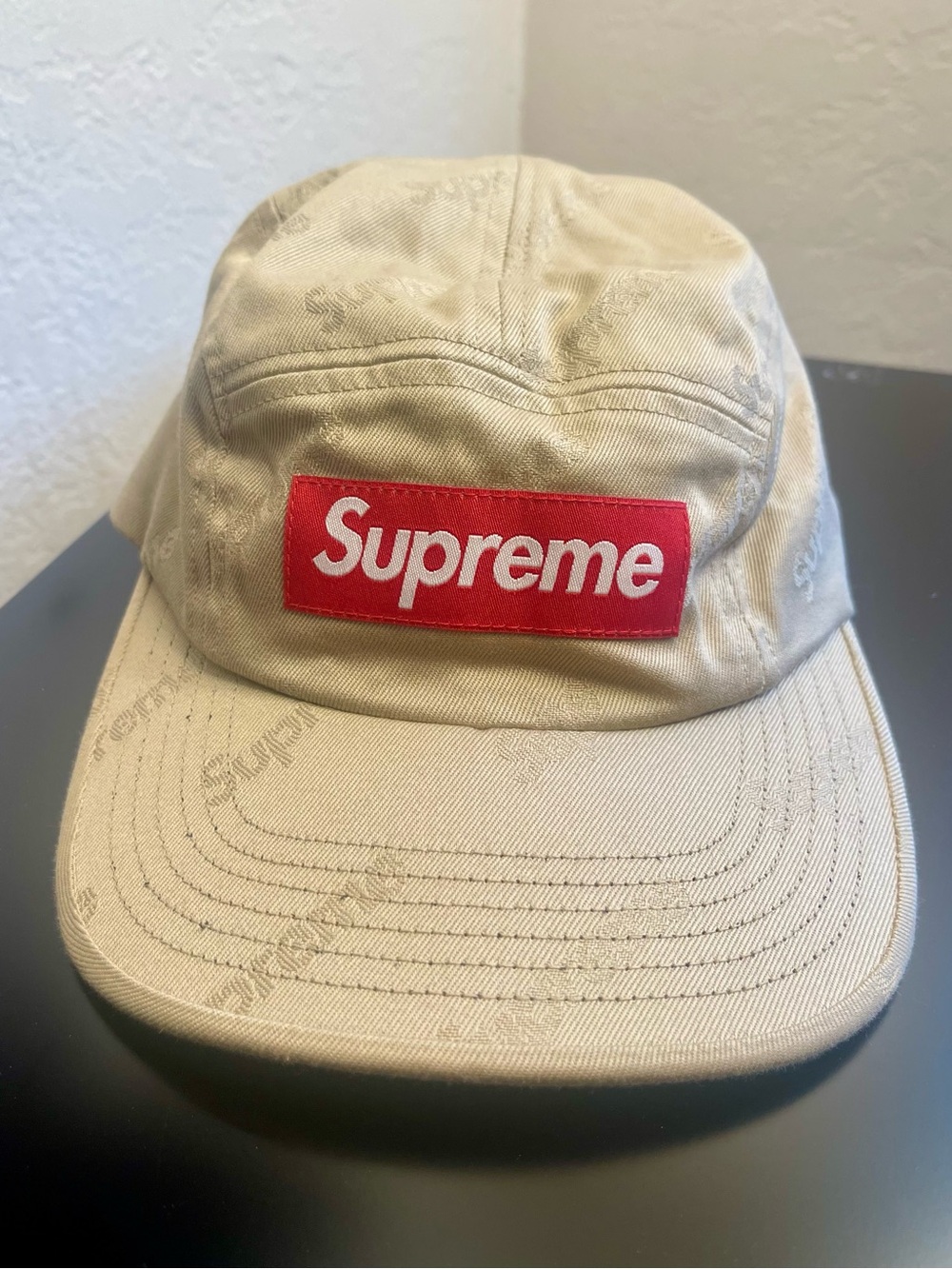Supreme Khaki Cap with Red Box Logo